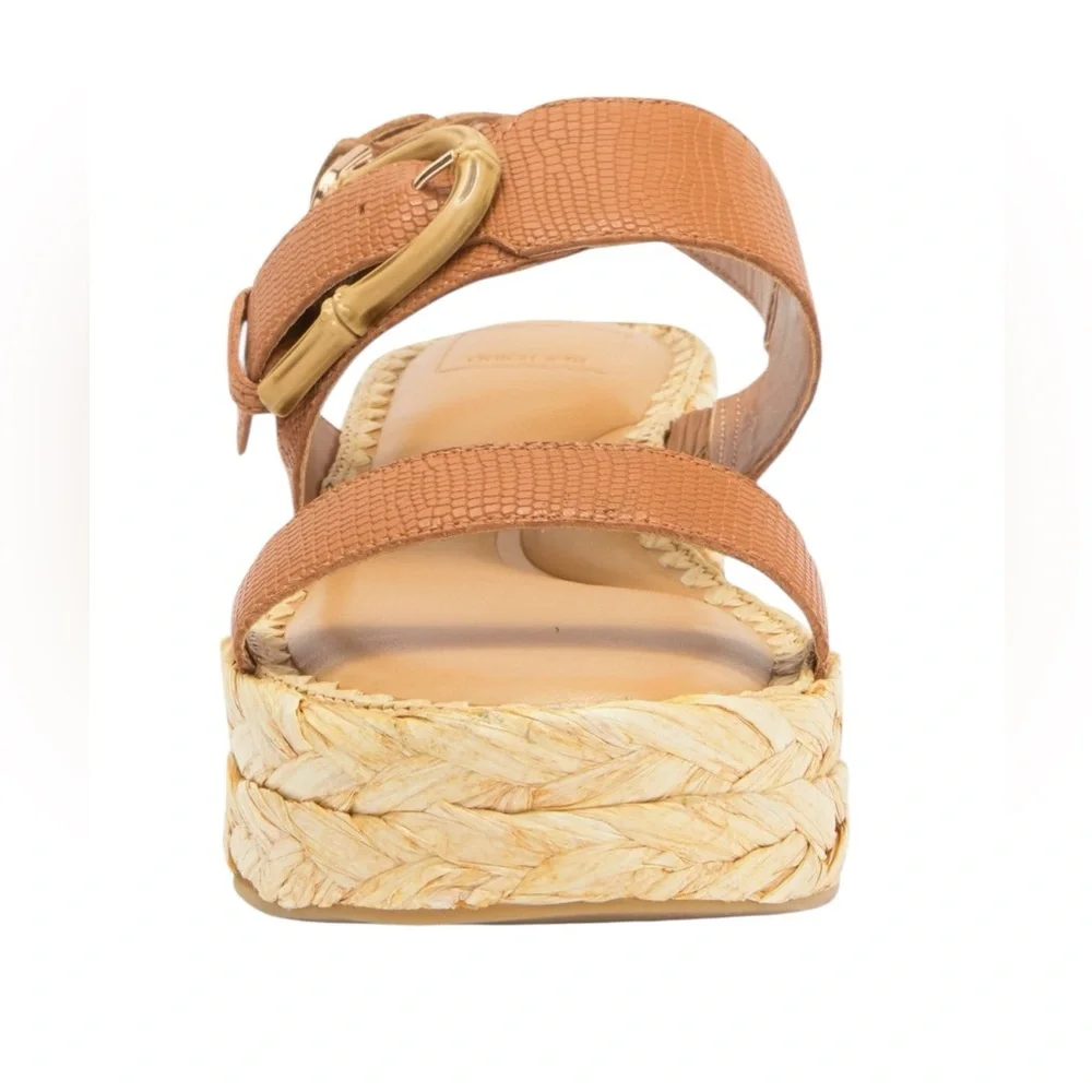 NWT DOLCE‎ VITA CHERA PLATFORM SLINGBACK SANDALS IN TAN SIZE 9